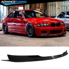 For 01-06 BMW E46 M3 CSL Style Unpainted Black PU Front Bumper Lip Chin Spoiler