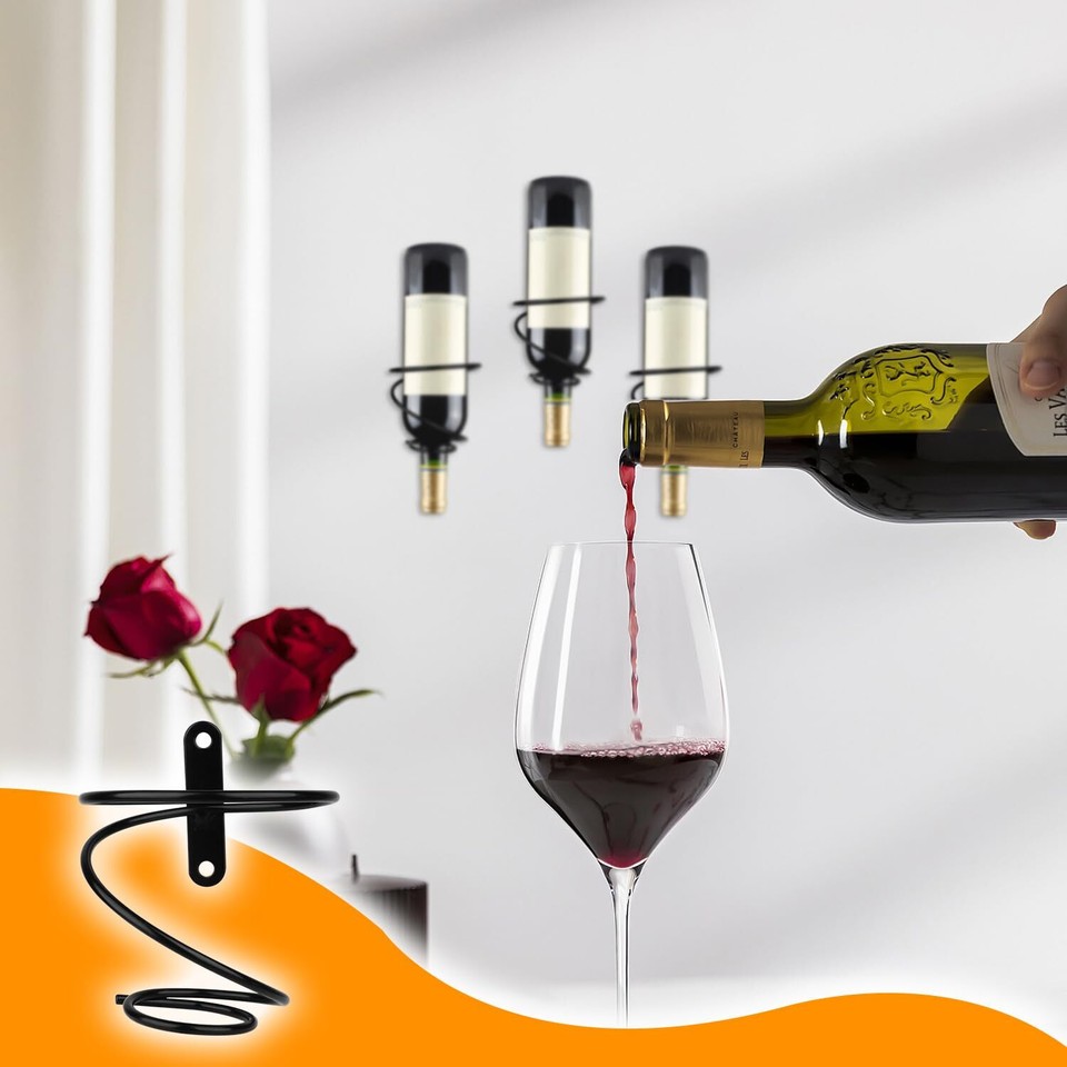 12 Pack Spiral Wine Wall Holder Metal Wine Bottle Diplay Rack Wine