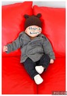 EUC Boy 1st Impression gray Double Breast Fleece peacoat Hat Set  0-6m Wedding — photo 9