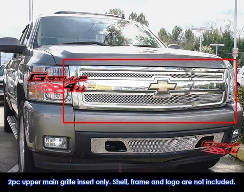 New Upper Chrome Billet Grille Insert For 2007-2013 Chevy Silverado 1500 - Stainless Steel 5 thumbnail image
