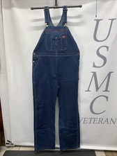 Mens Dickies Denim Jeans Carpenters Bib Overalls True Size 40X35. 00022