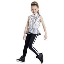Weissman Showtime Adult Large LA Dance Costume 14195 Silver Temperature Hip Hop