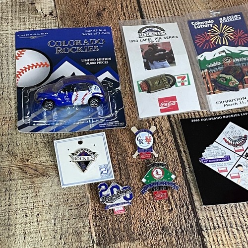 Vintage Colorado Rockies Baseball Coca Cola Lapel Hat Pin Car Lot of 10 - Picture 2 of 18