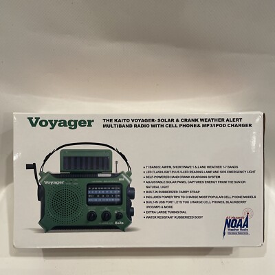 KAITO KA-500 Emergency Radio 4-Way Powered Weather Alert & Phone Charger, Green