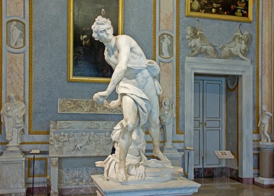 David_by_Bernini,_1623-1624,_Villa_Borghese,_Rom Poster Leinwandbild Kunst Gemälde