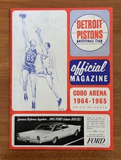 WALT BELLAMY 1964-65 NBA BALTIMORE BULLETS @ DETROIT PISTONS BASKETBALL PROGRAM