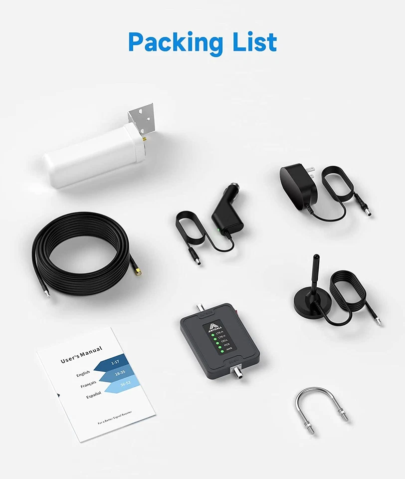 4G 5G Cell Phone Signal Booster 700/850/1700/1900MHz Car RV Truck Amplifier Kit - Image 2 of 4