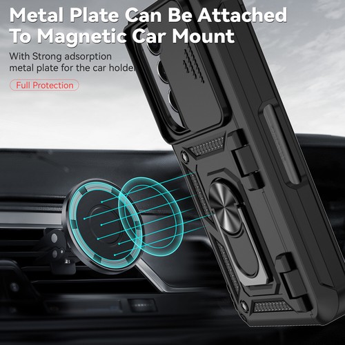 Rugged Case for Samsung Galaxy Z Fold6/5 Heavy Duty Ring Holder Slide Lens Cover - Picture 7 of 19