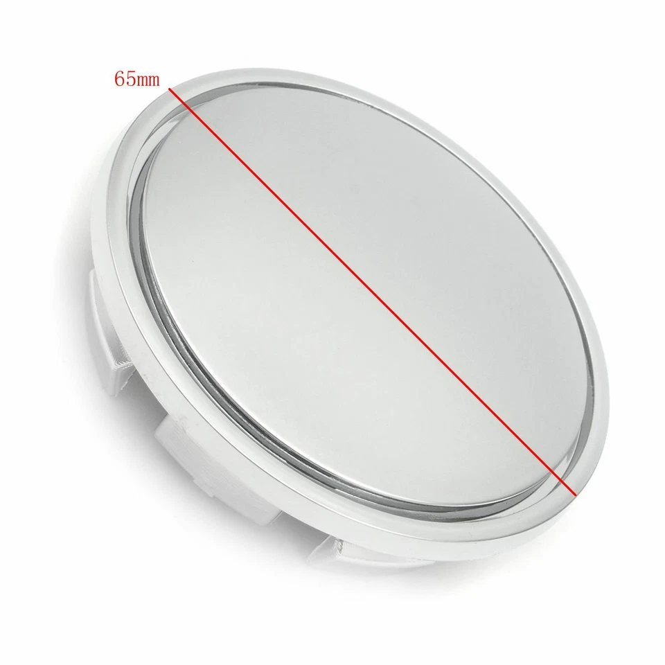 4x 65mm Universal ABS Chrome Car Wheel Center Caps Tyre Rim Hub Cap Cover Silver - Image 3 of 4