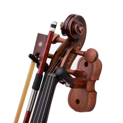 Violin Wall Mount Hanger Violin Hanger Mahogany Violin Viola Stand with Bow Hook - Picture 1 of 13