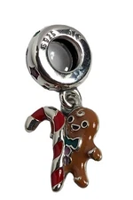 Authentic Pandora Charm, Gingerbread Man Dangle Christmas Charm, #799637C01