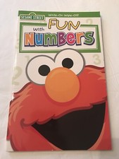 Sesame Street Write-On Wipe-Off FUN WITH NUMBERS Laminated Workbook Ages 4 