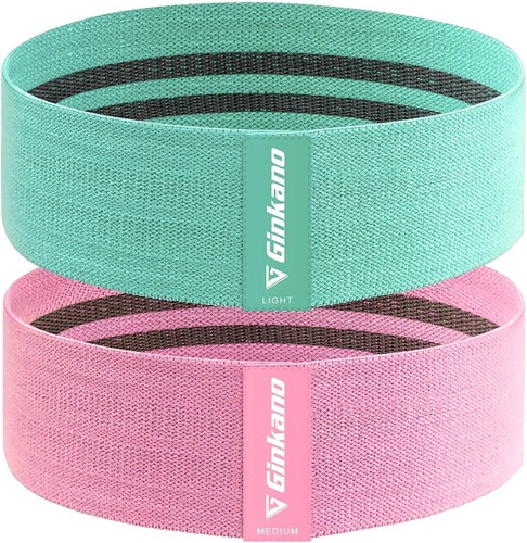 Resistance Bands Exercise Sports Loop Fitness Home Gym Yoga Fabric Band Set of 2