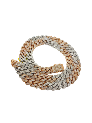 SI Diamond Mens Cuban Curb Link Chain 