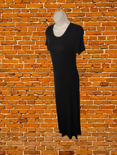 JESSICA SIMPSON MATERNITY BLACK DRESS SMALL RAYON WOMEN RIBBED SHORT SLEEVE MAXI
