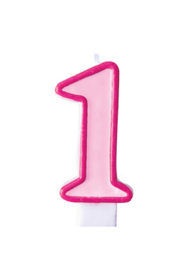Geburtstagskerze Zahl ''1'' Rosa Pink Tortenkerze Birthday Candle Dekoration Party