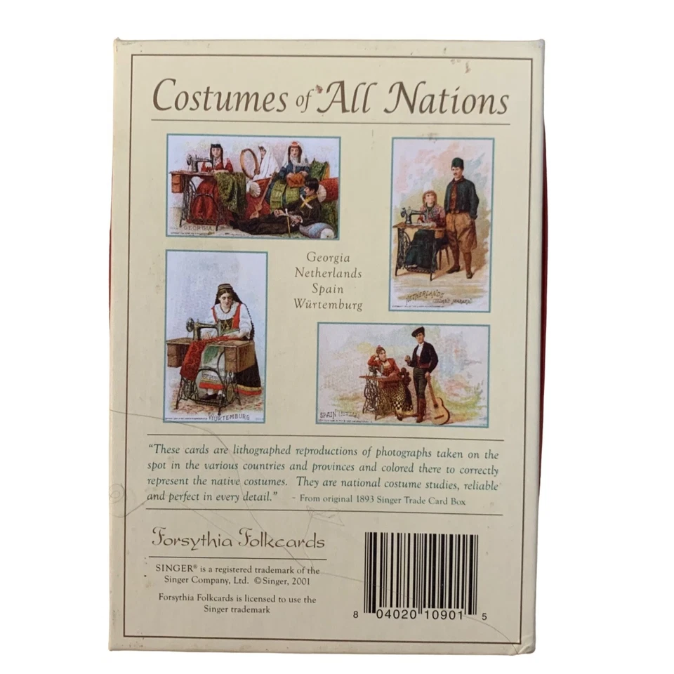 Forsythia Folkcards 1893 Singer Costumes All Nations Reproduction 20 Notecards - Image 3 of 4