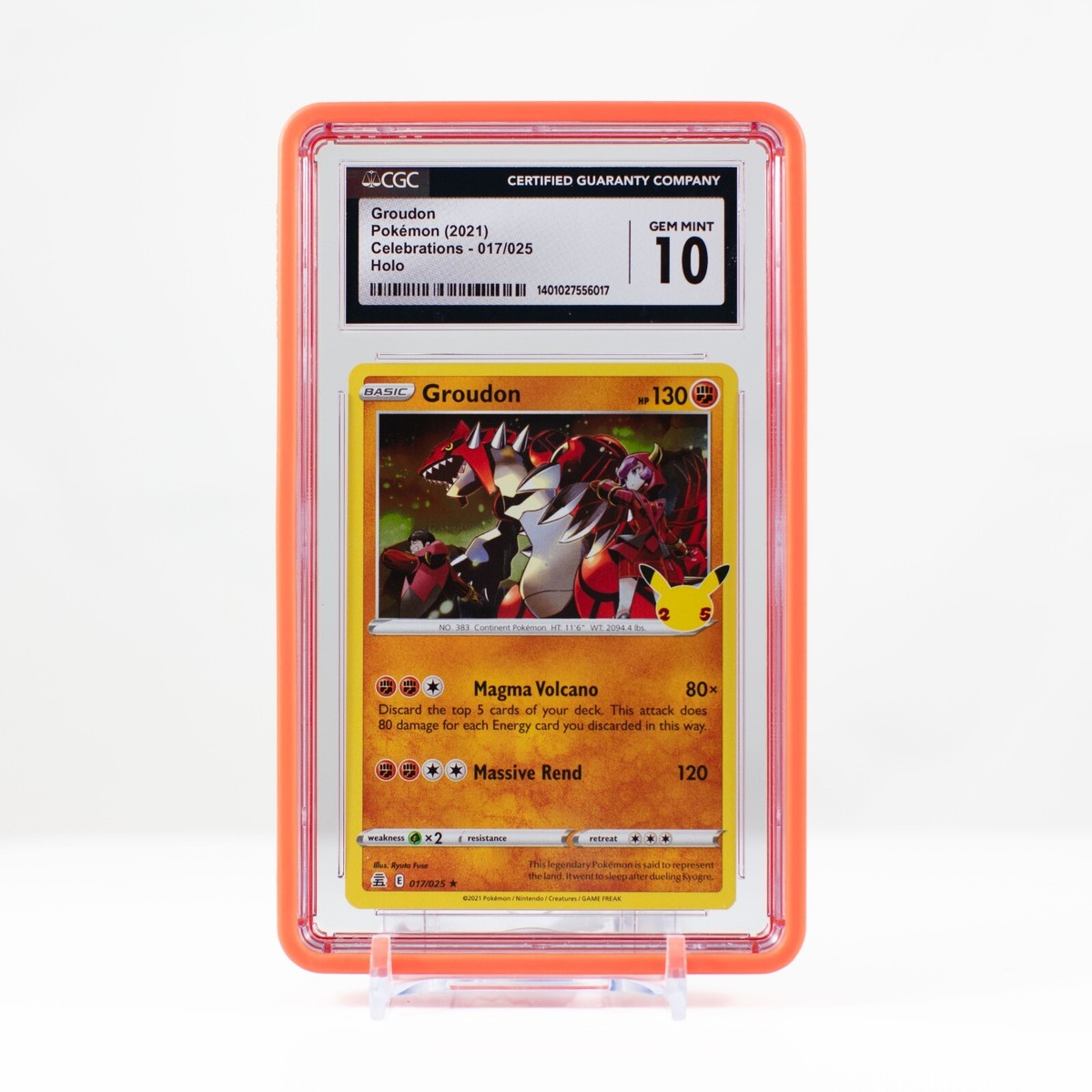 Pokémon Groudon Holo #017 Celebrations 2021 - CGC 10 GEM MINT - | eBay