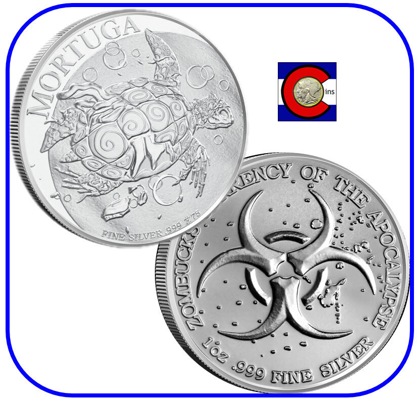 2024 (2027) Zombucks World Mortuga BU 1oz 0.999 Silver Round