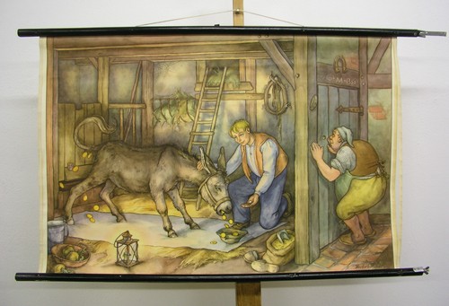 Cuadro de cuento de hadas mantel cubra oro 99x65 vintage The Wishing-Table chart~1956 - Imagen 10 de 10