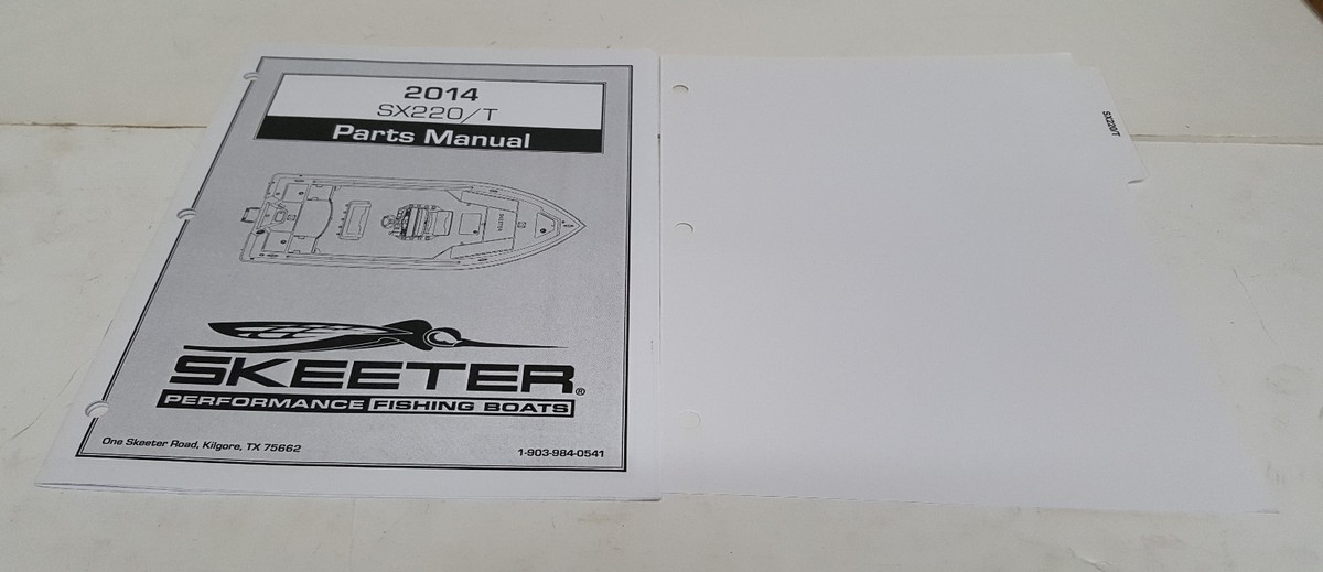NEW SKEETER BOATS DEALER PARTS MANUAL 2014 SX220/T | eBay