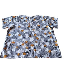 Tafford Halloween Scrub Ghosts Jack O Lanterns Top Size Medium Skeletons XL