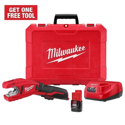 M12 12V Lithium-Ion Cordless Copper Tubing Cutter Kit + Battery, Charger, Case