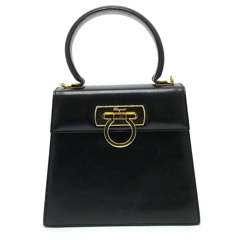 SALVATORE FERRAGAMO BX-212193 Gancini Square type 2WAY Hand SALVATORE FERRAGAMO BX-212193 Gancini Square type 2WAY Hand