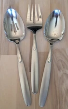 ONEIDA PARADOX 3 Piece Serving Set Frosted Glossy Flatware USA