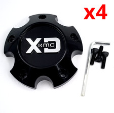 Set Of 4 Kmc Xd Gloss Black Center Cap 5lug For Xd840 Spy Ii Xd841 Boneyard