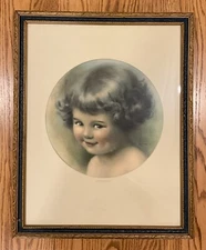 Vtg Bessie Pease Gutmann Art Print MISCHIEF #729 Signed Framed 19.5” X 15.5”