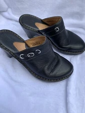 Born Wedge Slip On Clog Sz 9 Brown Chunky Heel