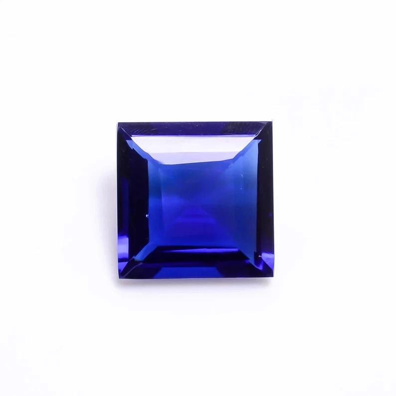 Blue Sapphire Square Cut Shape Gemstone Handmade Gemstone AAA+ Quality - Image 2 of 3