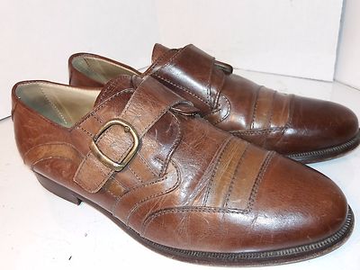 LASALLE Made in Italy Mens Leather Loafers Size 8 Dark Brown Slip On Dress Shoes Men main image 2