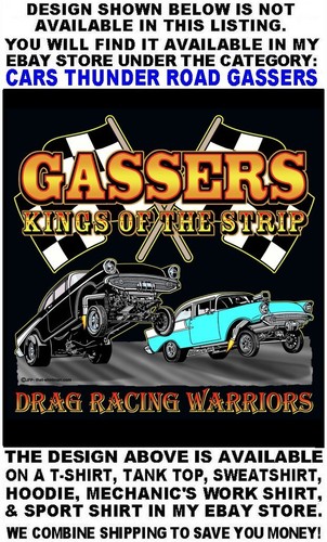Old School Willys Gasser Drag Racing Warrior Car Kings Of The Strip Work Shirt 4 - Picture 15 of 24