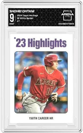 2024 Topps Heritage 150th Career HR Shohei Ohtani #7 White Border Baseball AC 9
