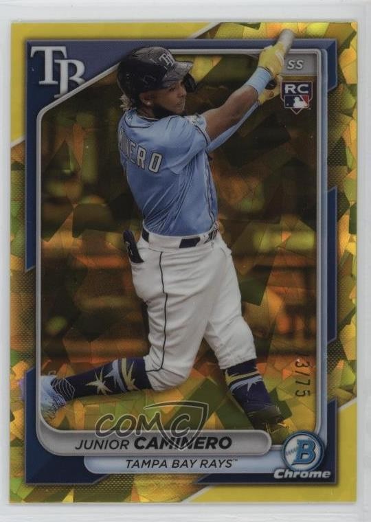 2024 Bowman Chrome Sapphire Edition Yellow /75 Junior Caminero #56 Rookie RC