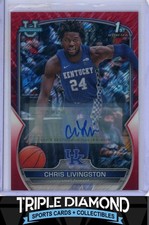 2022-23 Bowman University Chrome 1st Chris Livingston Auto Red Shimmer #2/5 A814