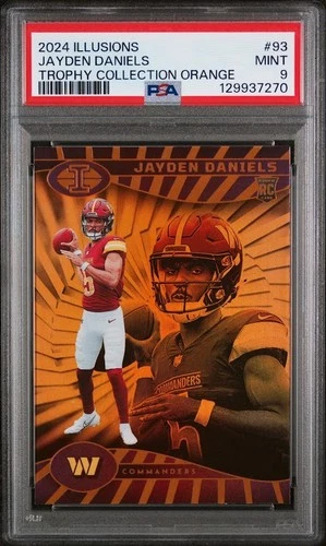 2024 Panini Illusions - Jayden Daniels #93 Trophy Collection Orange (RC) PSA 9🔥