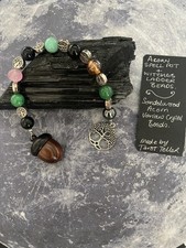 Acorn Spell Pot,Witches Ladder Beads. Various Gems. Tree Of Life