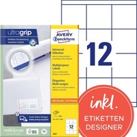 Avery Zweckform Universal-Etiketten 70 X 67,7 Mm Weiß 1.200 Etiketten