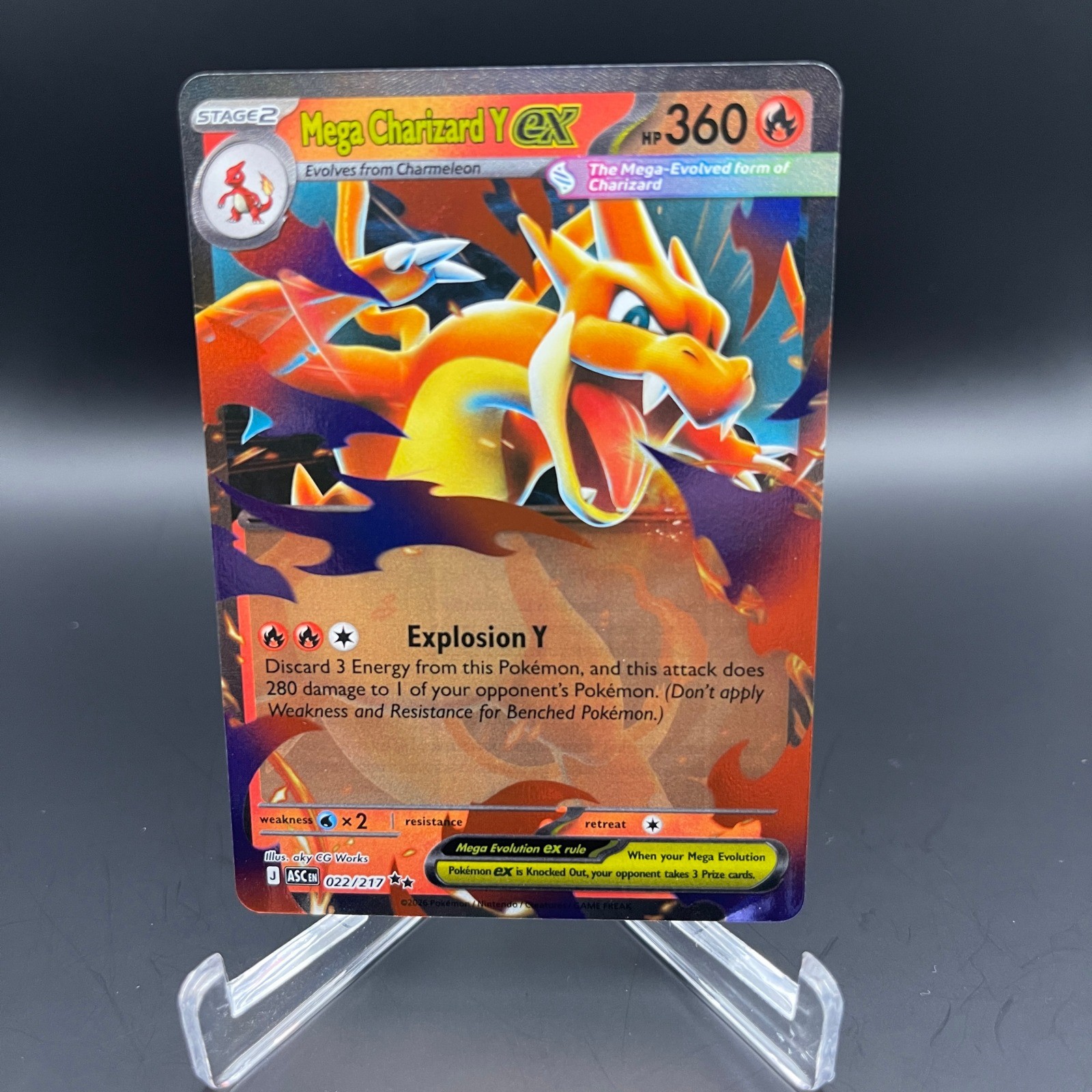 Mega Charizard Y ex Holo Double Rare ME: Ascended Heroes 022/217 NM