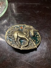 Unicorn Buckle Great American In Color 1981 Made in the USA Brass