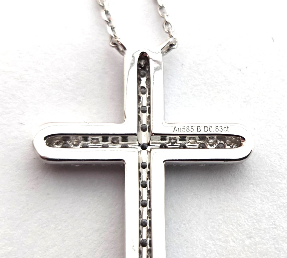 Precio más bajo Alta calidad 0,83 quilates -14 k Cruz Colgante Diamante cultivado en laboratorio HPHT VVS Foto 3 de 4