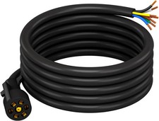 7 Way Trailer Cord Heavy Duty 8 FT Trailer Wiring Harness Kit 7 Pin Trailer Plug