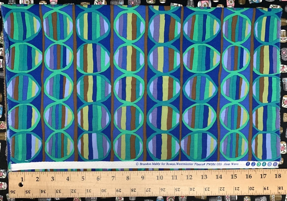 *OOP* “Heat wave” Cobalt Kaffe Fassett Collective fabric by Brandon Mably  BTHY - Image 3 of 3