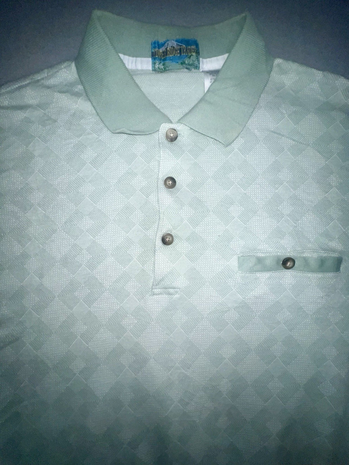 Vintage Timber Ridge Traders Mint Green Textured Polo Shirt Large Short Sleeve image 2