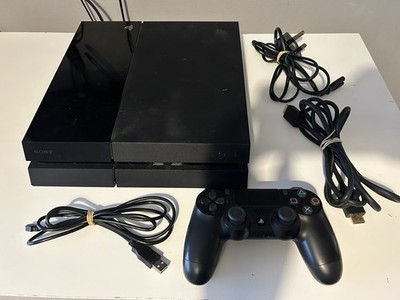 Sony PlayStation 4 (PS4) - 500GB - Jet Black Konsole, Controller & Kabel - Gut