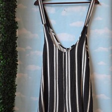 Black and White striped Jumper/Overall