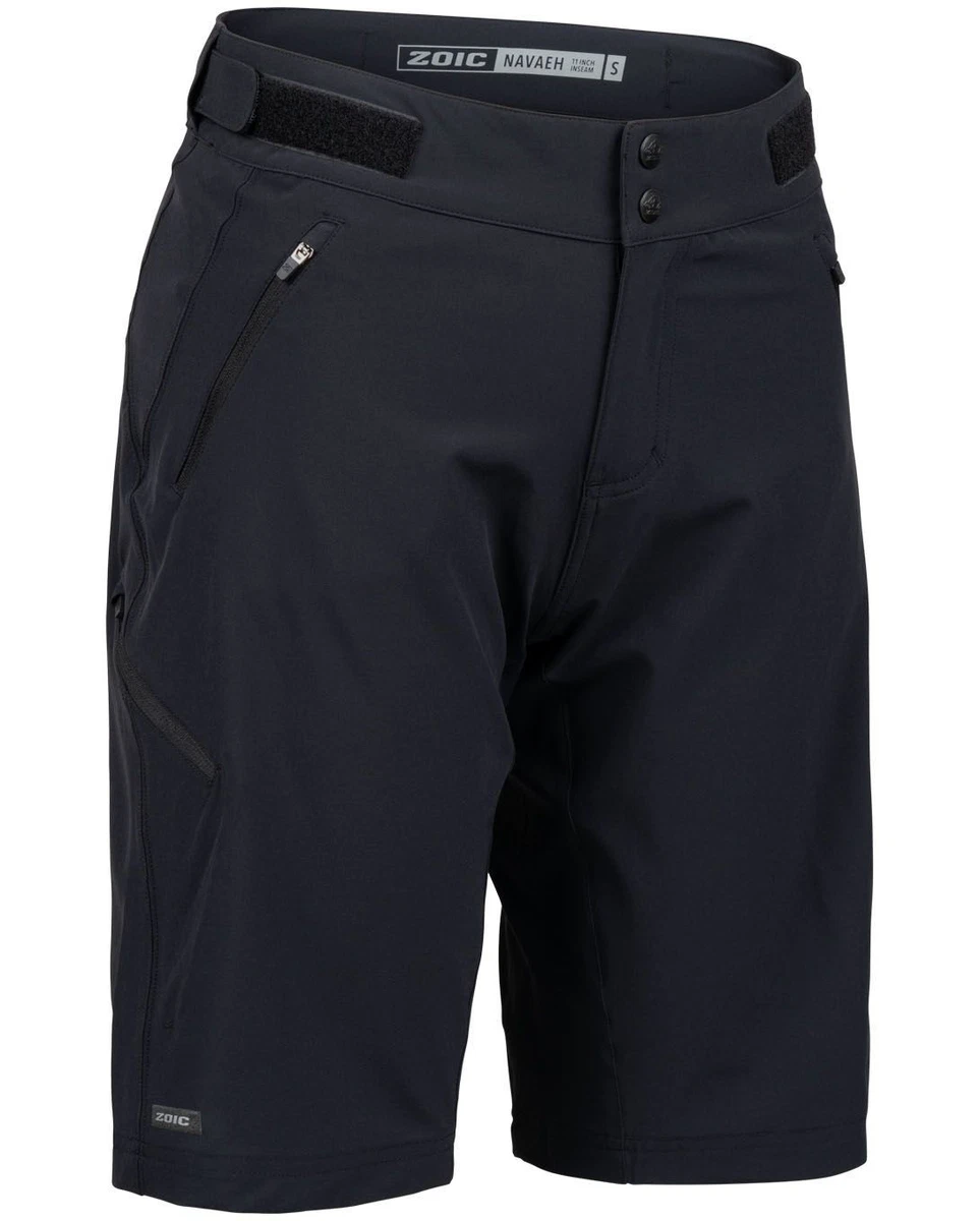 Zoic Short Noir Homme Grand Cyclisme Poches Zippées Réglables